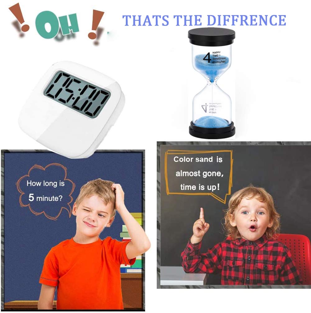 Suliao Hourglass 4 Minute Sand Timer:Colorful Sand Clock, Small Purple 4 Min Sand Watch, Plastic Hour Glass Sandglass For Kids,